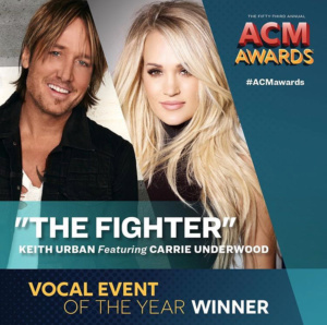 Keith Urban and Carrie Underwood win Vocal Event of the Year at 2018 ACMs