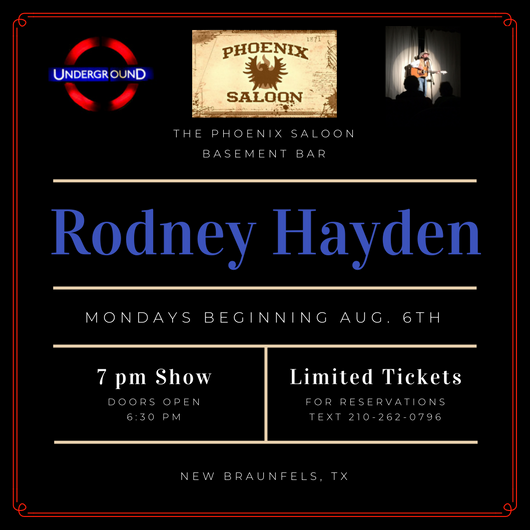 New Monday Music Series at the Phoenix Saloon with R.L. Hayden